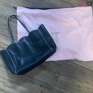 Kate Spade Navy Scalloped Shoulder Bag with 2 dust bags